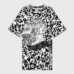 Футболка женская длинная QR-code Nordic Gamer, цвет: 3D-принт