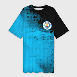 Женская длинная футболка Manchester City голубая форма