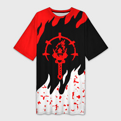 Женская длинная футболка Darkest Dungeon огонь