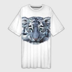 Женская длинная футболка Взгляд белого тигра