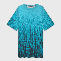 Женская длинная футболка Коллекция Rays Лучи Голубой и черный Абстракция 65