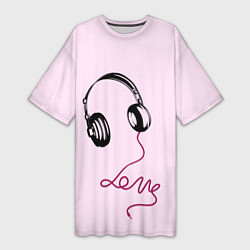 Женская длинная футболка Музыка любви