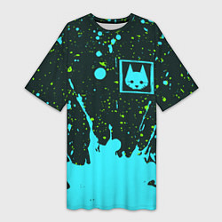 Футболка женская длинная Stray: Paints, цвет: 3D-принт