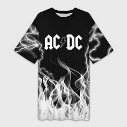Женская длинная футболка ACDC Fire