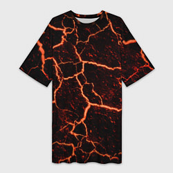 Женская длинная футболка Раскаленная лаваhot lava