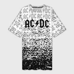 Футболка женская длинная ACDC rock, цвет: 3D-принт