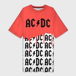 Женская длинная футболка Ac dc rock