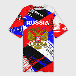 Женская длинная футболка Russia Геометрия патриотизм