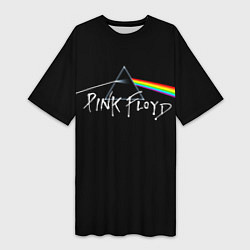 Футболка женская длинная PINK FLOYD - ПИНК ФЛОЙД, цвет: 3D-принт