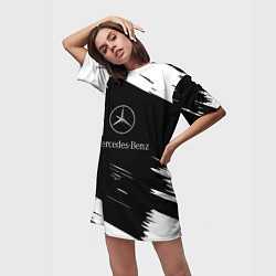 Футболка женская длинная Mercedes-Benz Текстура, цвет: 3D-принт — фото 2