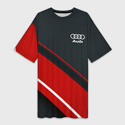 Футболка женская длинная Audi sport red, цвет: 3D-принт