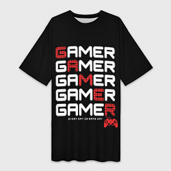 Футболка женская длинная GAMER - GAMER - GAMER, цвет: 3D-принт