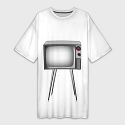 Женская длинная футболка Старый телевизор