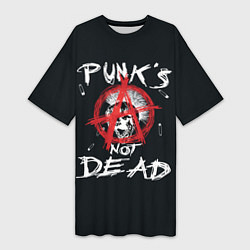 Футболка женская длинная Punks Not Dead Анархия, цвет: 3D-принт