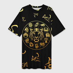 Женская длинная футболка Знаки зодиака Год Тигра