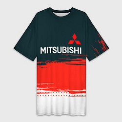 Футболка женская длинная Mitsubishi - Auto бренд, цвет: 3D-принт