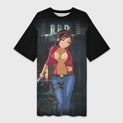 Футболка женская длинная Claire Redfield from Resident Evil 2 remake by sex, цвет: 3D-принт