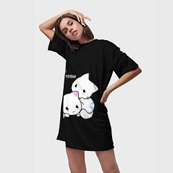 Футболка женская длинная ЭТО ПО ЛЮБВИ КУСЬ, цвет: 3D-принт — фото 2