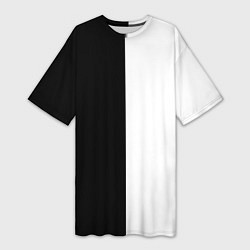 Женская длинная футболка Black and white чб