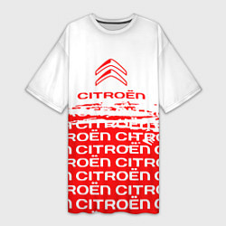 Футболка женская длинная Citroen Паттерн, цвет: 3D-принт
