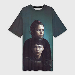 Футболка женская длинная Амиция и Гуго, цвет: 3D-принт