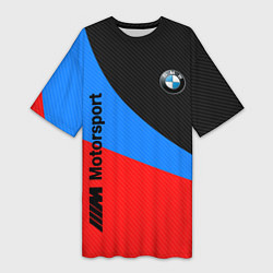 Футболка женская длинная BMW MOTOSPORT 2022, цвет: 3D-принт