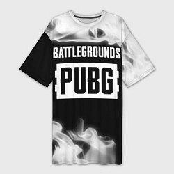 Футболка женская длинная ПАБГ: БАТЛГРАУНД PUBG Fire, цвет: 3D-принт