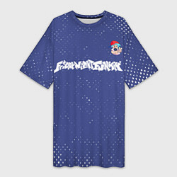 Футболка женская длинная ФНФ - ПАРЕНЬ Гранж, цвет: 3D-принт