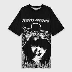 Футболка женская длинная Jeepers Creepers, цвет: 3D-принт