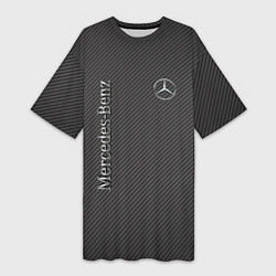 Женская длинная футболка Mercedes карбоновые полосы