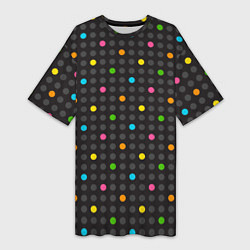 Женская длинная футболка Разноцветные точки