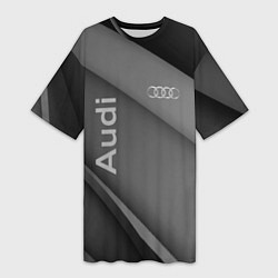 Футболка женская длинная Ауди audi, цвет: 3D-принт
