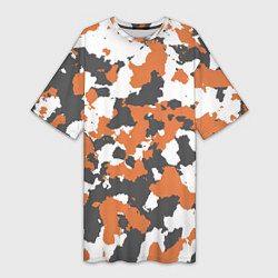 Женская длинная футболка Orange Camo