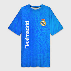 Женская длинная футболка Реал мадрид real madrid abstraction
