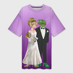 Женская длинная футболка Свадьба - Чертовски привлекательные