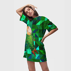 Футболка женская длинная Рыбка психоделика, цвет: 3D-принт — фото 2