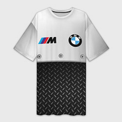 Футболка женская длинная BMW БМВ СТАЛЬ, цвет: 3D-принт