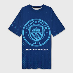 Футболка женская длинная MANCHESTER CITY Manchester City, цвет: 3D-принт