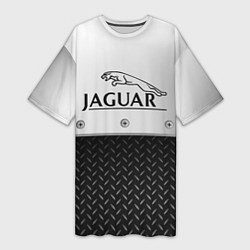 Футболка женская длинная Jaguar Ягуар Сталь, цвет: 3D-принт