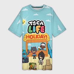 Женская длинная футболка Toca Life Holiday!