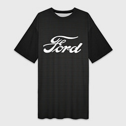 Футболка женская длинная Ford форд крбон, цвет: 3D-принт