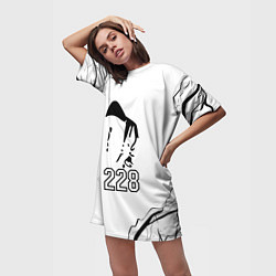 Футболка женская длинная 228 rap, цвет: 3D-принт — фото 2