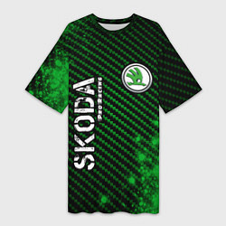 Футболка женская длинная SKODA Skoda Pro Racing - Арт, цвет: 3D-принт