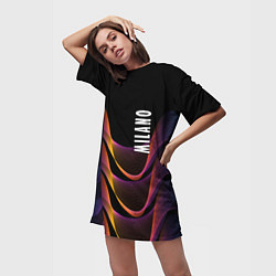 Футболка женская длинная Fashion pattern Neon Milano, цвет: 3D-принт — фото 2