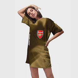 Футболка женская длинная АРСЕНАЛ Arsenal Football Огонь, цвет: 3D-принт — фото 2