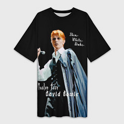 Футболка женская длинная Thin White Duke David Bowie Isolar Tour, цвет: 3D-принт