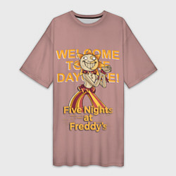 Футболка женская длинная Five Nights at Freddys: Security Breach - Воспитат, цвет: 3D-принт