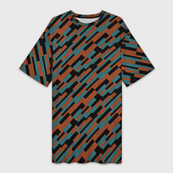 Женская длинная футболка Разноцветные прямоугольники абстракция