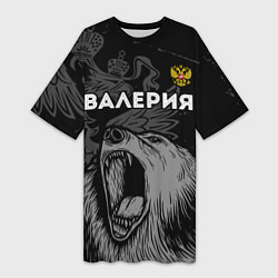 Футболка женская длинная Валерия Россия Медведь, цвет: 3D-принт