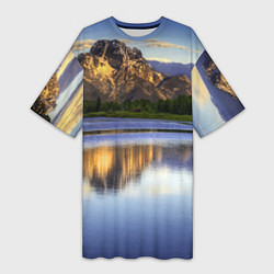 Женская длинная футболка Горы mountains